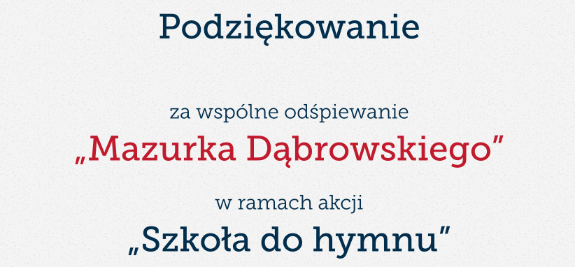 Szkoła do hymnu - podziękowanie dla LO1 Lębork