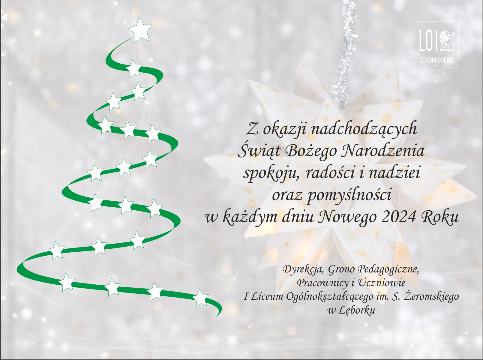 Życzenia świąteczne od I LO w Lęborku