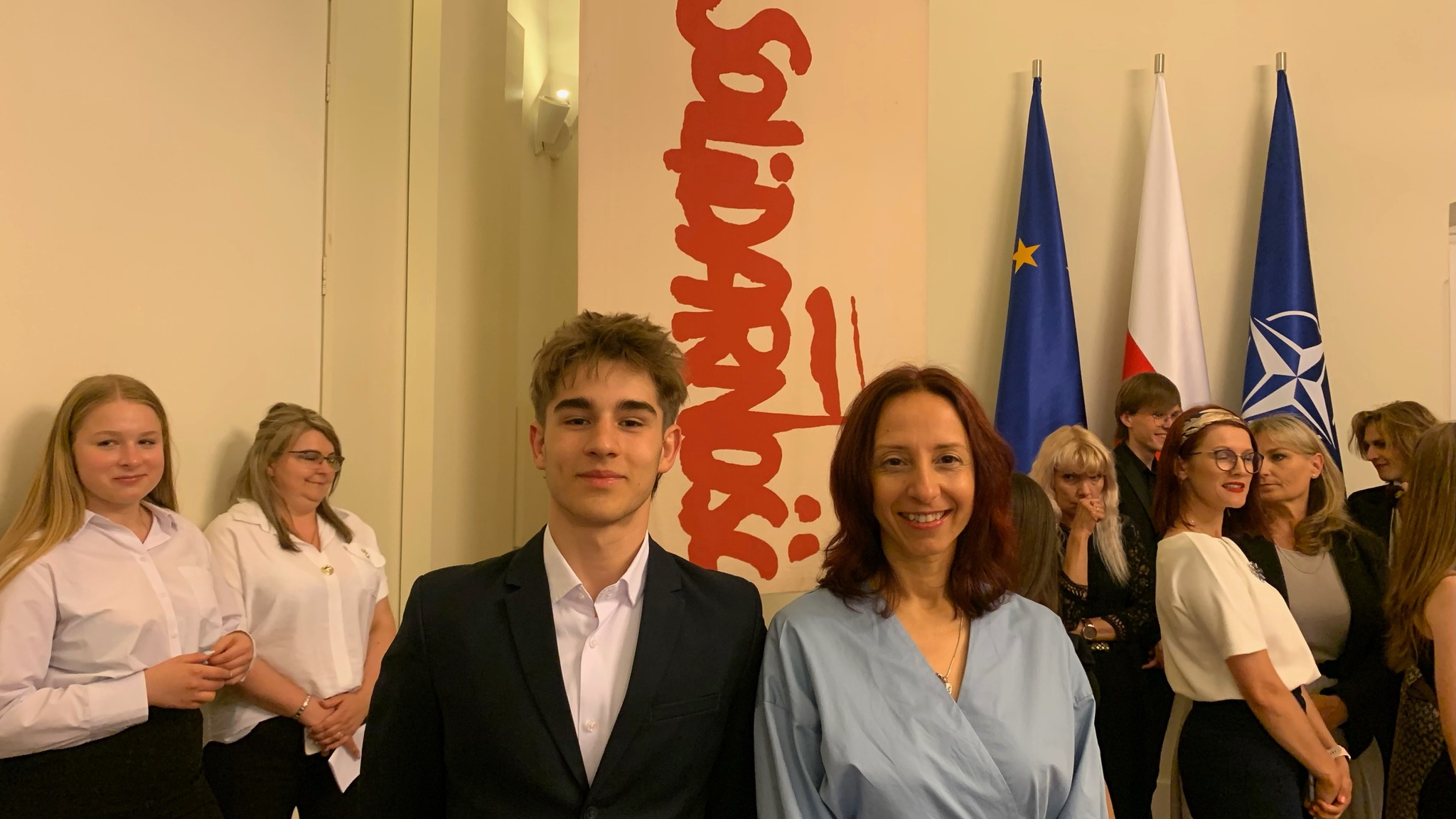 Wręczenie nagród w konkursie recytatorskim - na zdjęcie laureaci