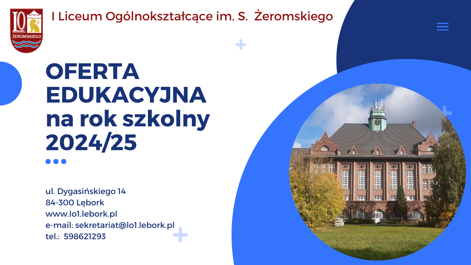 Oferta edukacyjna na rok szkolny 2024-25 - slajd pierwszy